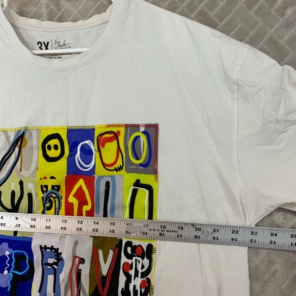 Bleecker & Mercer Mens 3X T-Shirt White Graphic Print Short Sleeve Logo - Picture 9 of 16